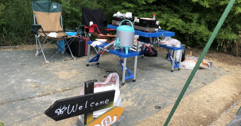 畑でBBQ